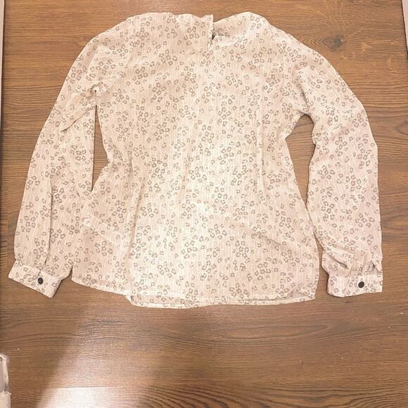 🌷 Dorothy Perkins🌷Sheer Cream White Animal Print Blouse Shirt - Picture 5 of 14